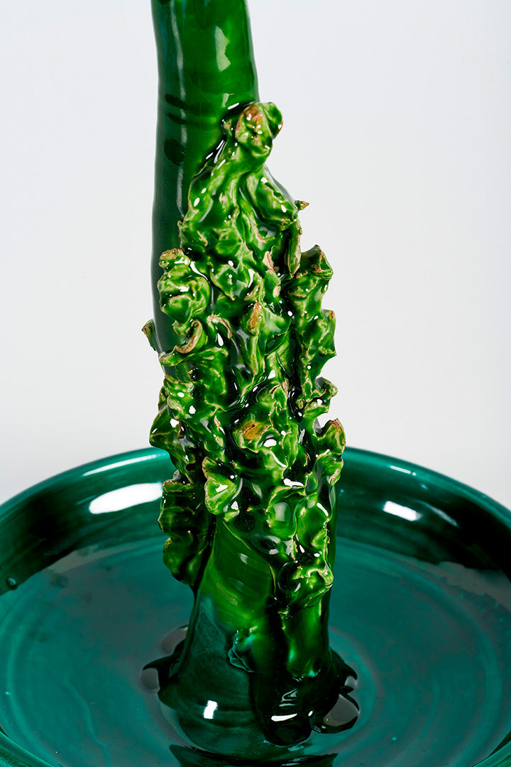 Candleholder Artichoke II (green and cyan)