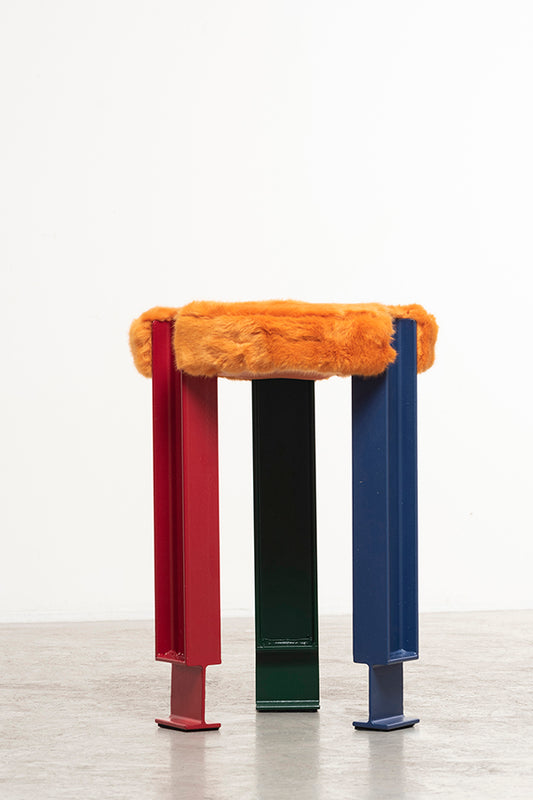Stool with fur Scarpette
