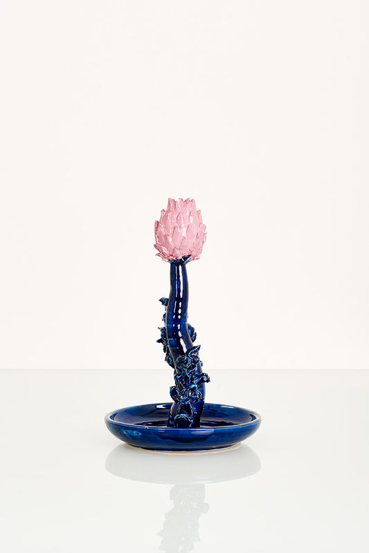 Candleholder Artichoke (pink and blue)