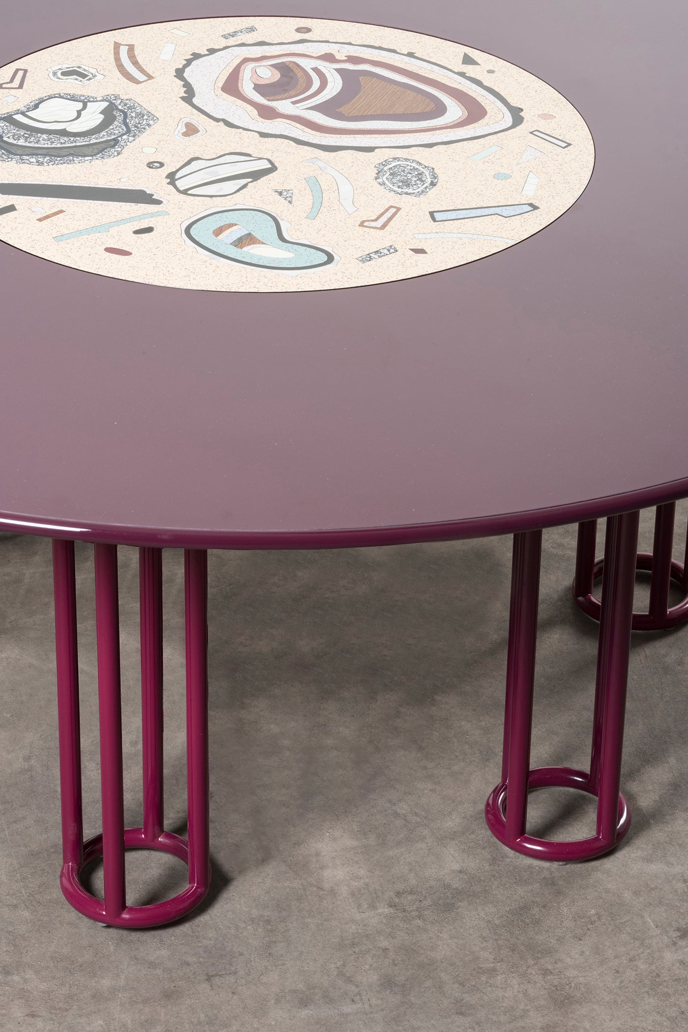 Low dining table with Lazy Susan