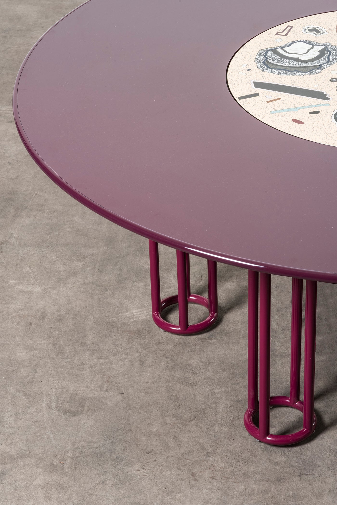 Low dining table with Lazy Susan