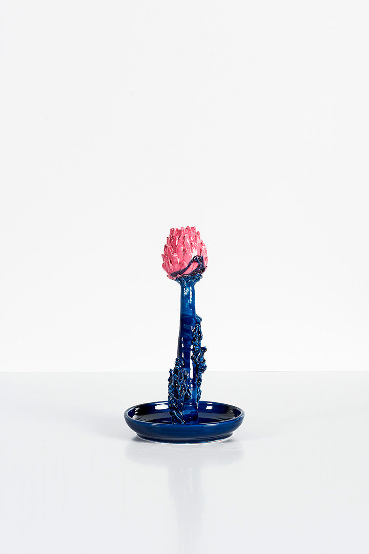 Candleholder Artichoke I (pink and blue)